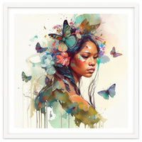 Floral Native Warrior Woman Butterfly Dance