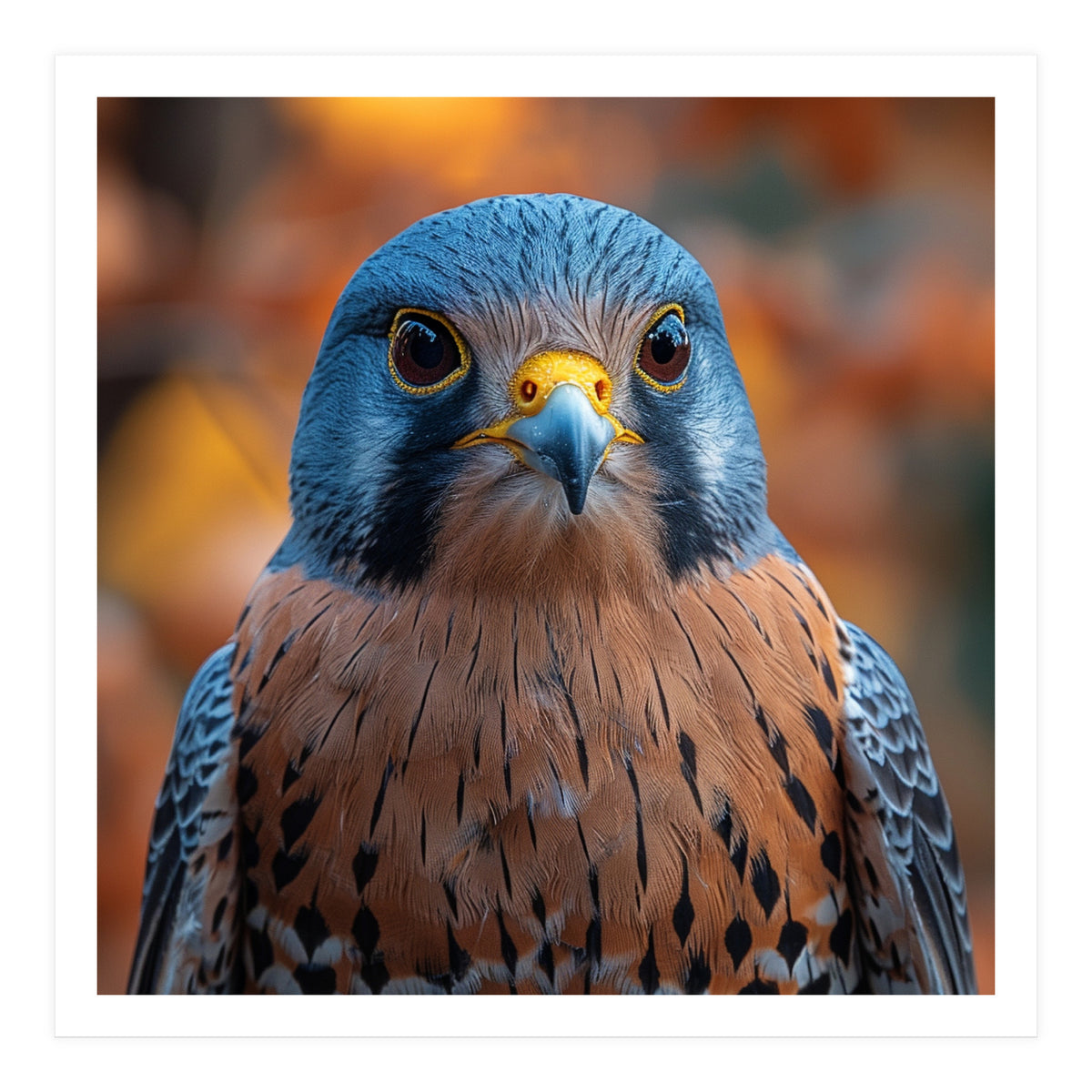 Close Up Of A Kestrel Bird Of Prey Portrait (Print Only)