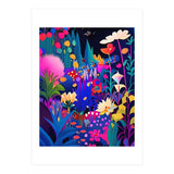 Surreal Emotions, Abstract Colorful Bold Botanical Nature Garden, Eclectic Boho Bohemian Modern Contemporary Graphic Design Painting (Print Only) thumbnail