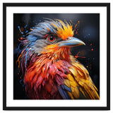 Vibrant Bird With Colorful Splatter Paint thumbnail