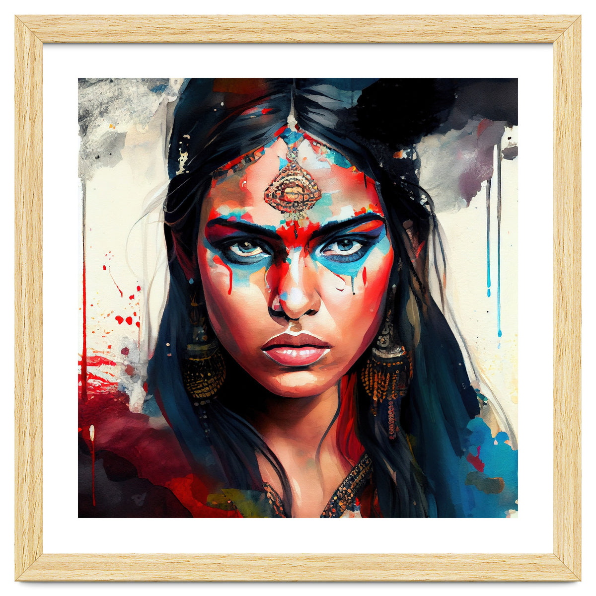 War Paint Hindu Warrior Portrait