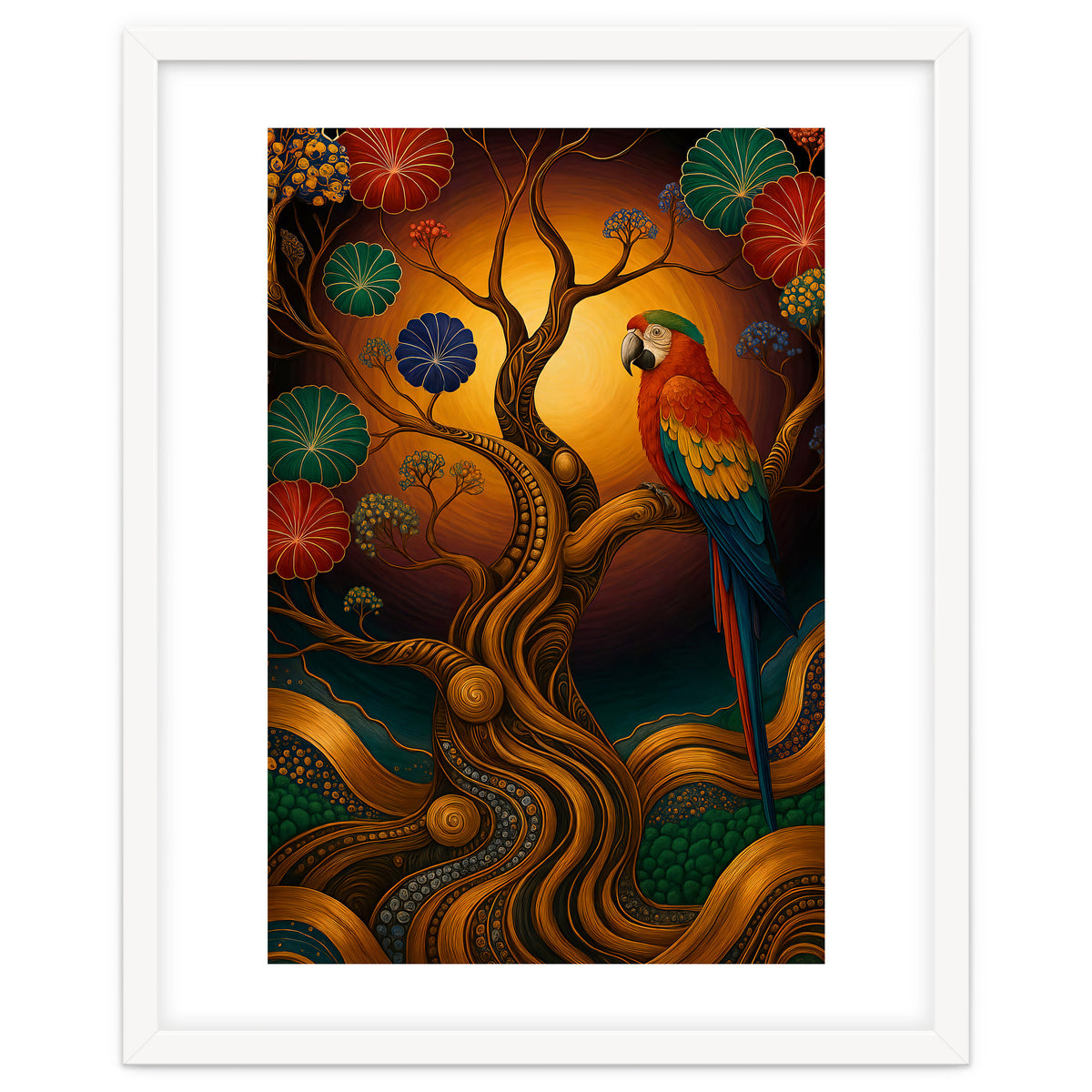 Parrot in Retro Contemporary Aesthetics