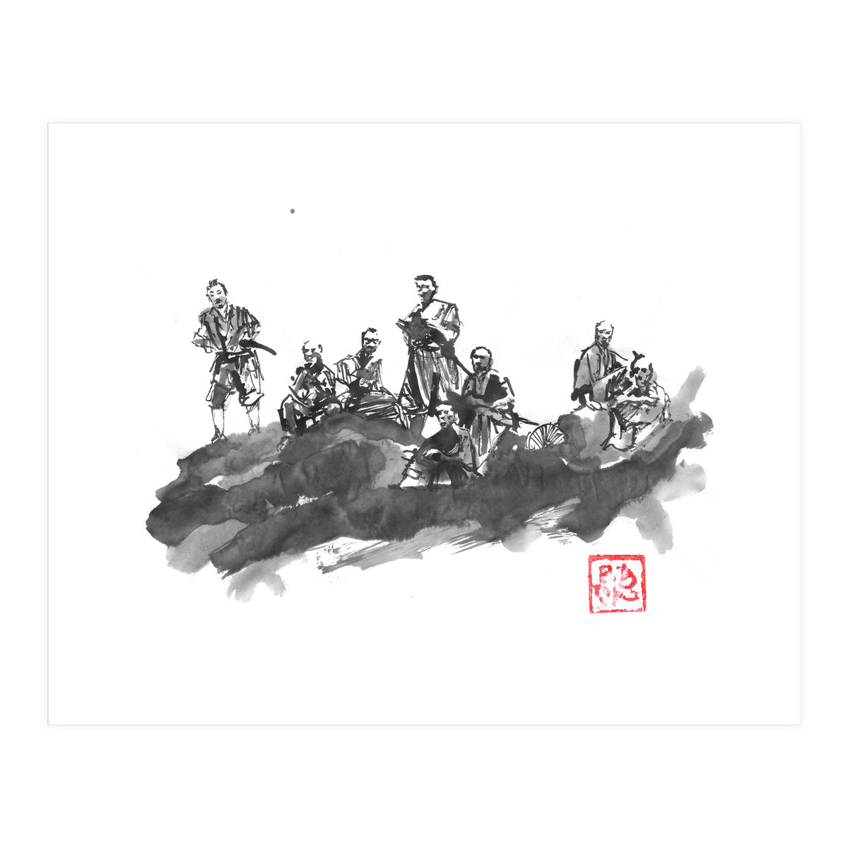 Bench Of Samurais (Print Only)
