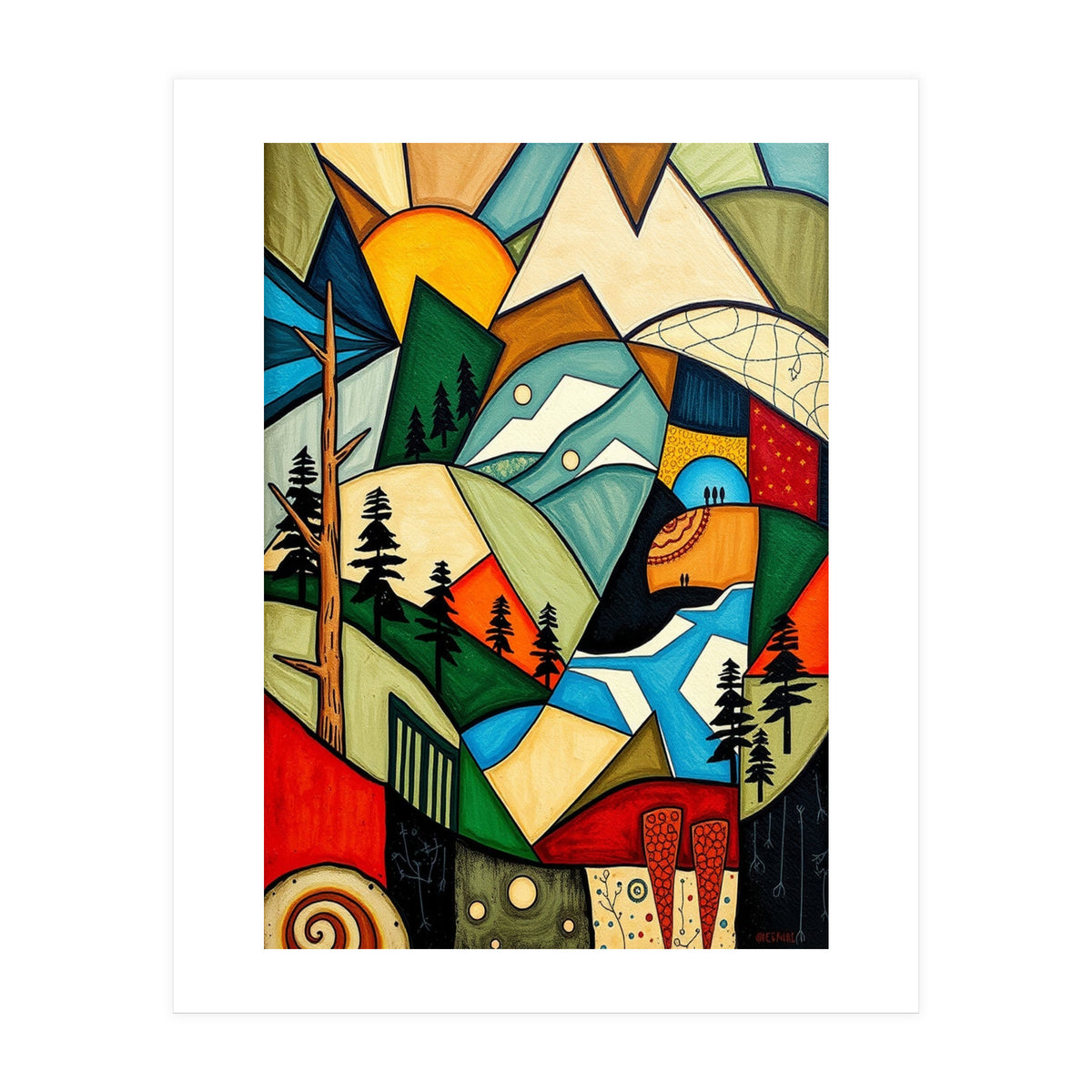 Abstract Nature Tree Mountain (Print Only)