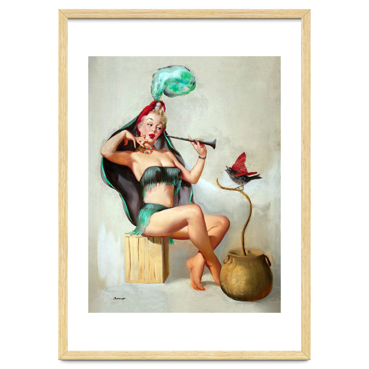 Pinup Sexy Girl Performing A Trick