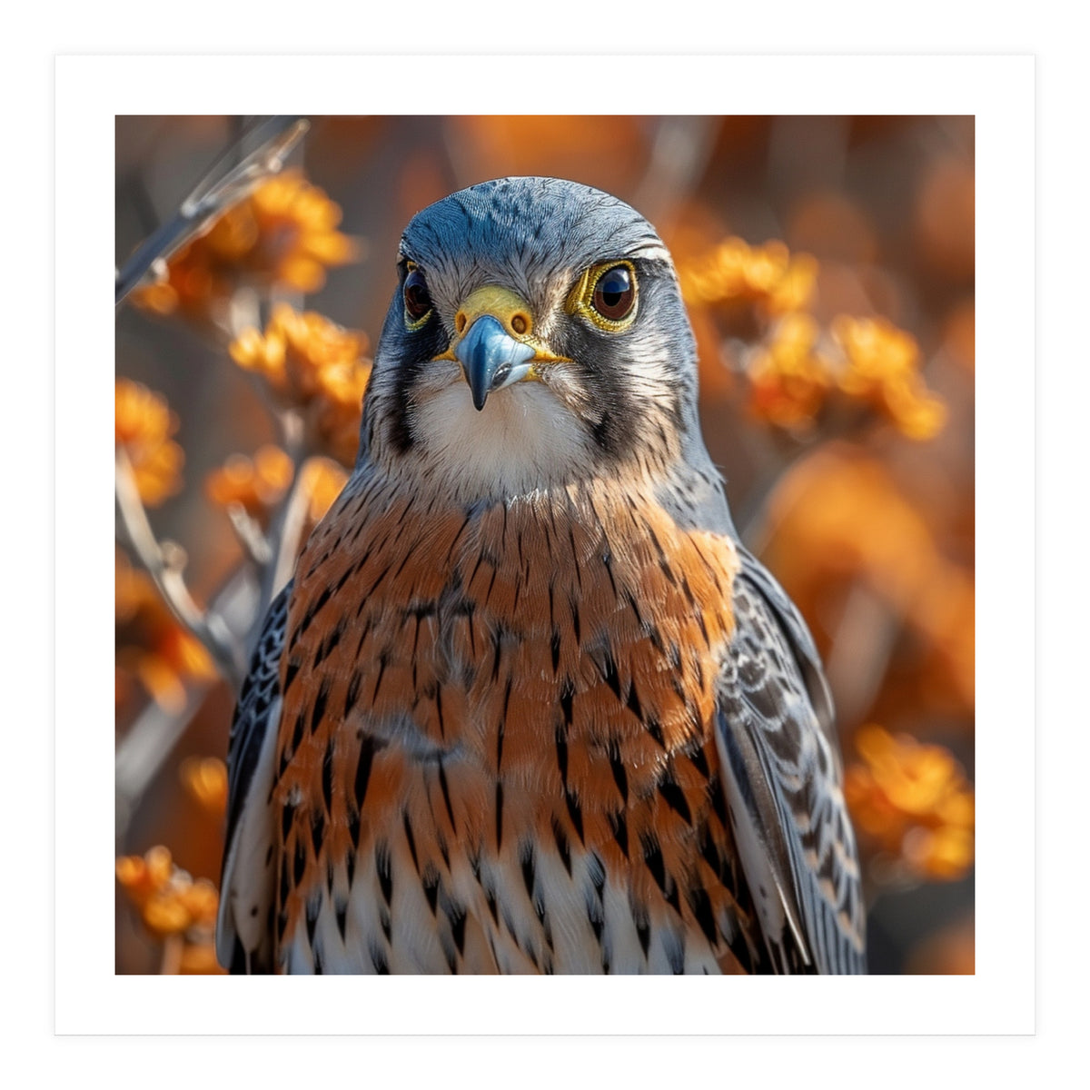 Close Up Of A Kestrel Bird Of Prey (Print Only)