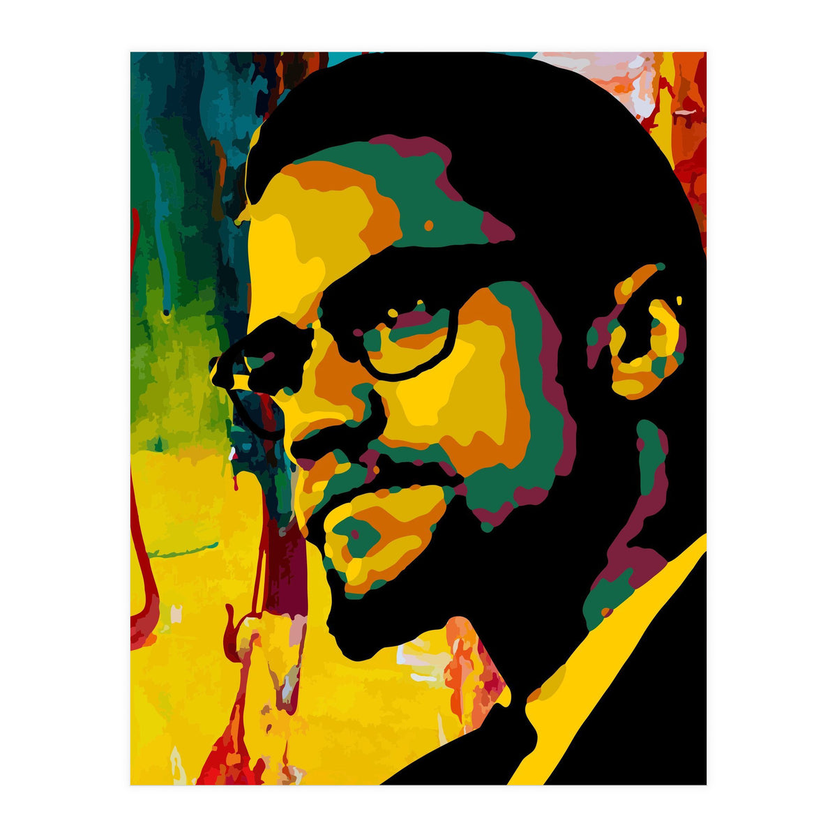 Malcolm X Colorful Abstract Art (Print Only)