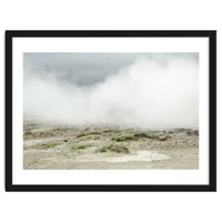 Landscape covered by hot spring steam - Iceland