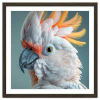 Salmon Crested Cockatoo Close Up Portrait