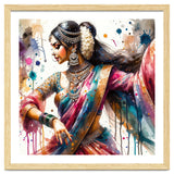 Hindu Woman Dancer With Jewelry And Sari thumbnail