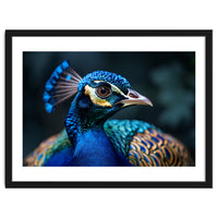 Peacock Head Close Up Majestic Blue Bird