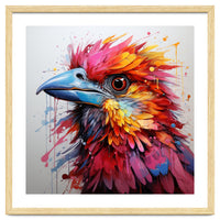 Vibrant Abstract Bird Portrait Watercolor Splash