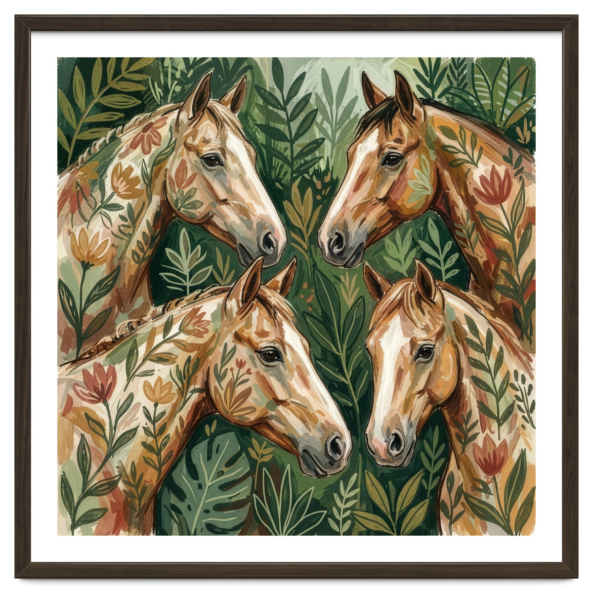 Majestic Floral Horses