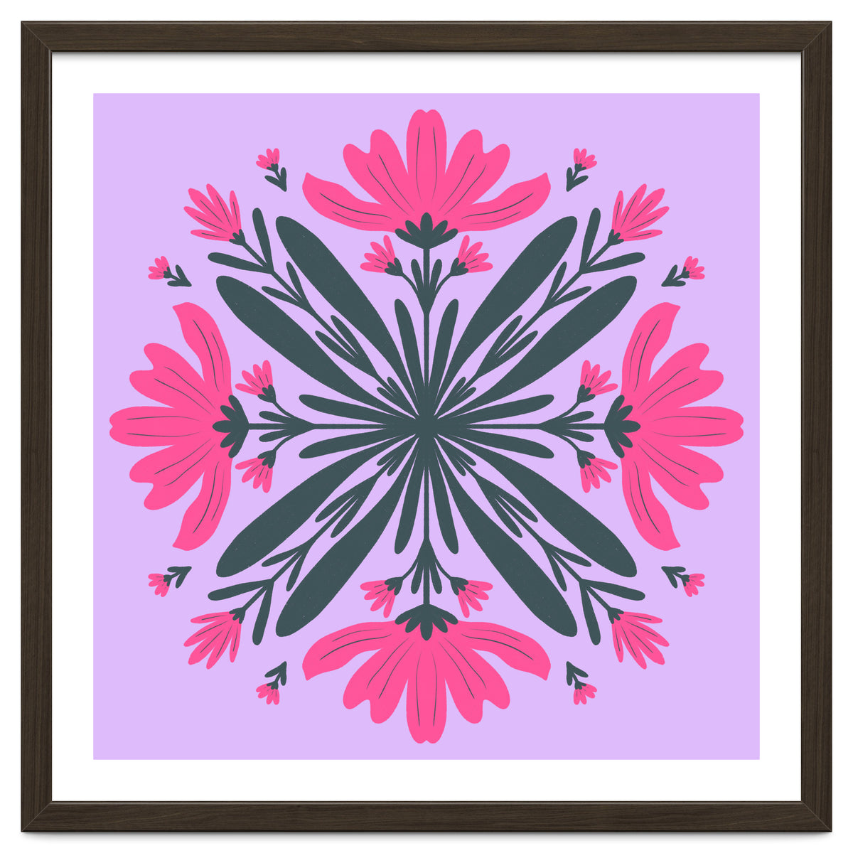 Magenta mandala flowers