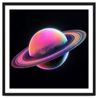 Neon Nebula Planet: Surreal Cosmic Illustration