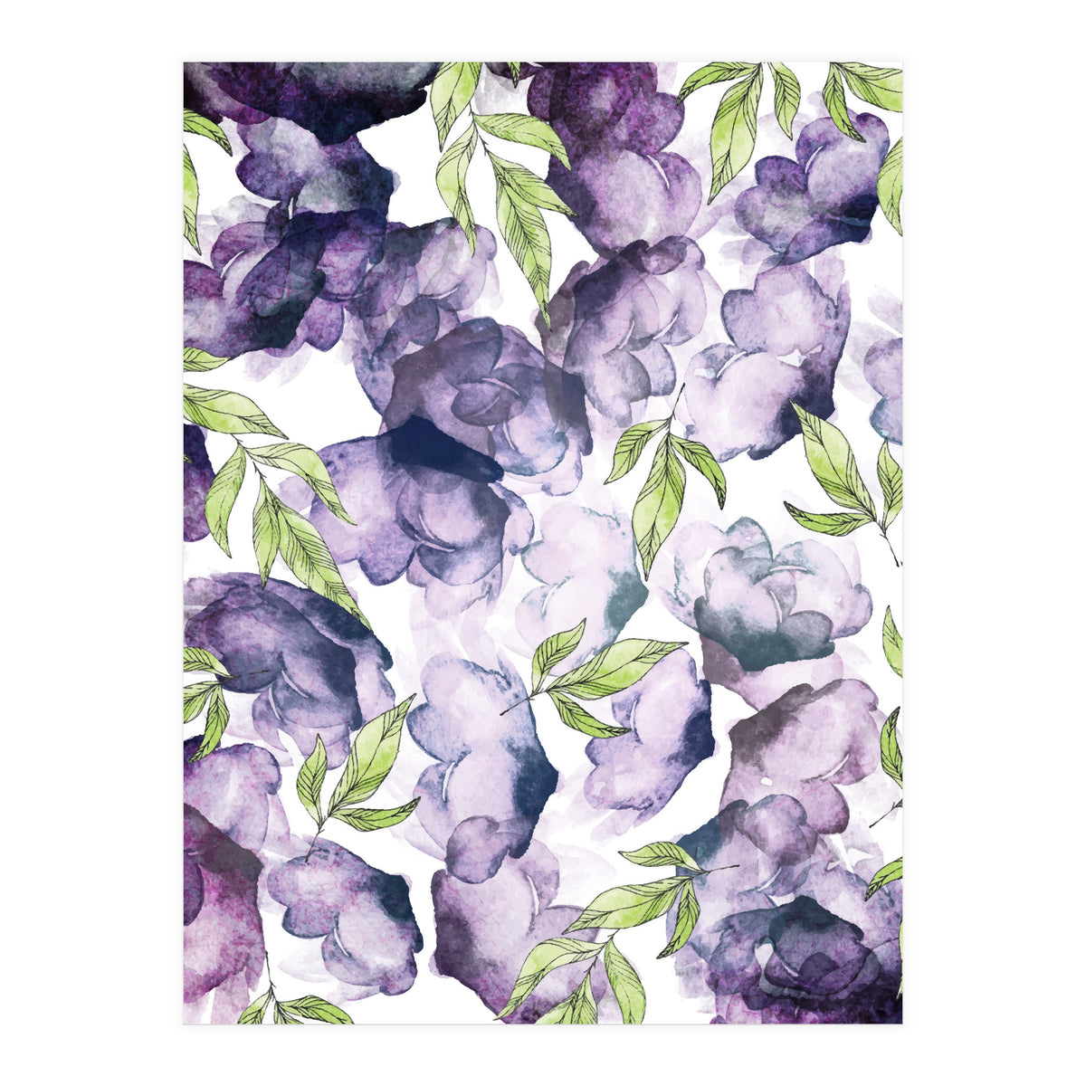 Watercolor + Ink Florals (Print Only)