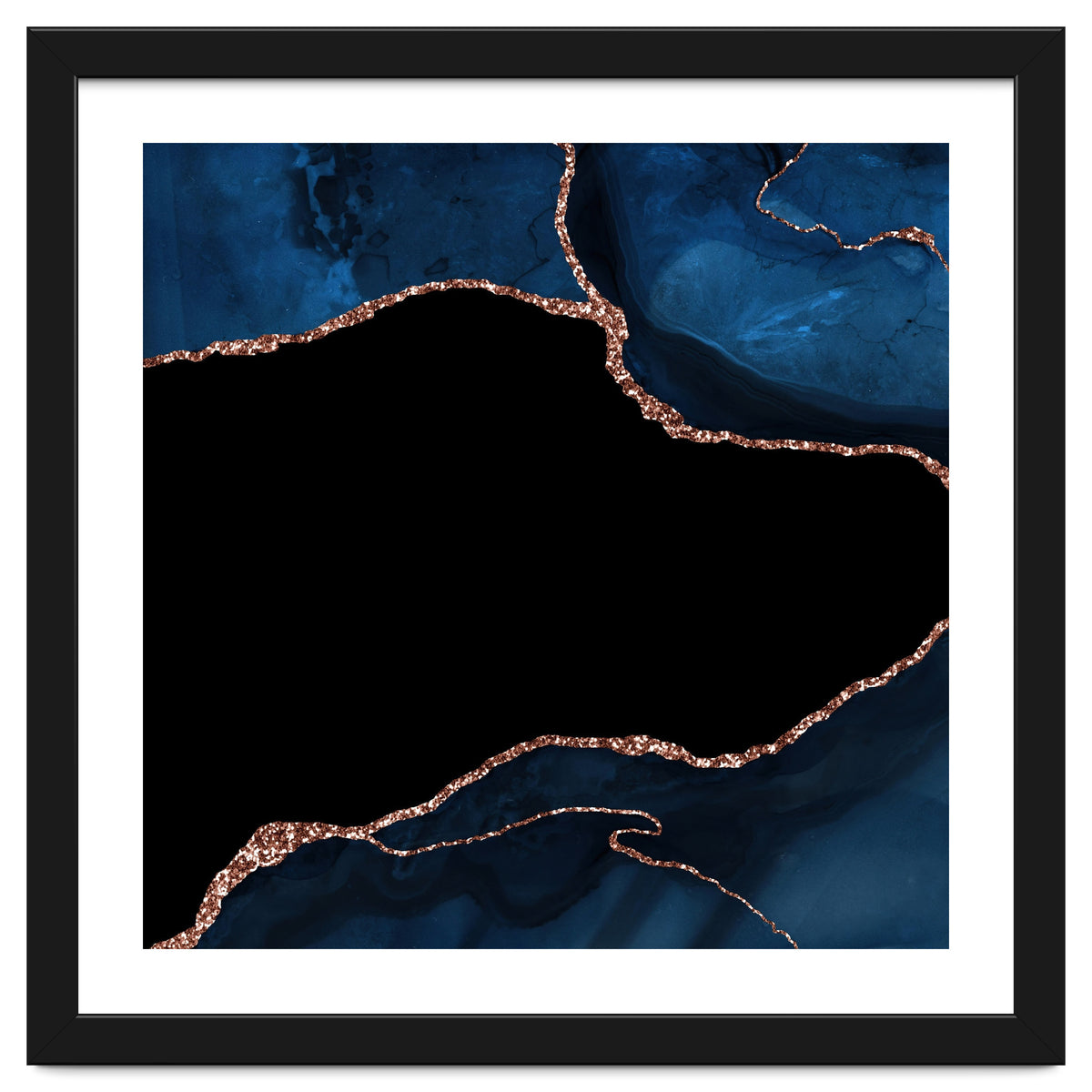 Navy & Rose Gold Agate Texture 04