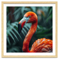 Close Up Of A Vibrant Orange Flamingo Bird
