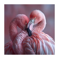 Cute Two Pink Flamingos (Print Only)