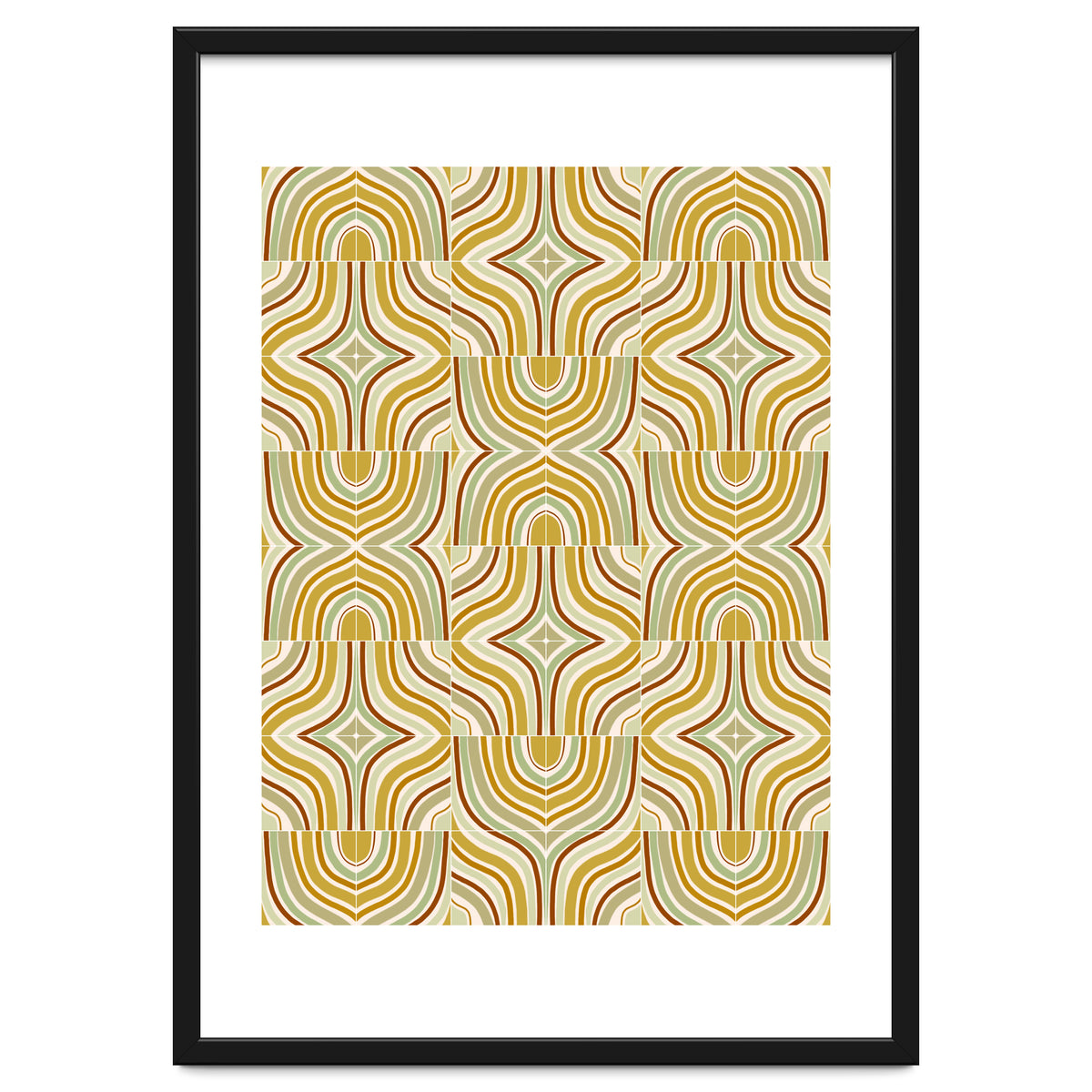 Ochre Retro Marbled Tiles