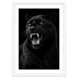 Black leopard with colorful eyes portrait thumbnail
