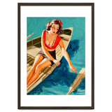 Pinup Sexy Girl In A Boat And A Lost Paddle thumbnail
