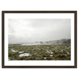 Remaining snow in the late summer greenfield - Iceland thumbnail