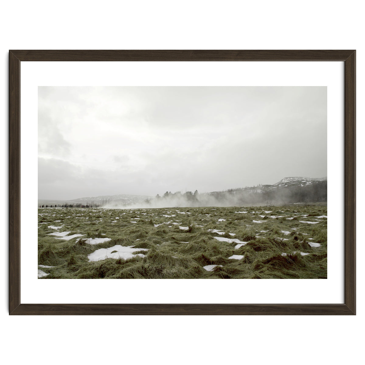 Remaining snow in the late summer greenfield - Iceland