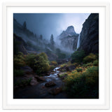Majestic Misty Mountain Valley with Cascading Waterfall thumbnail