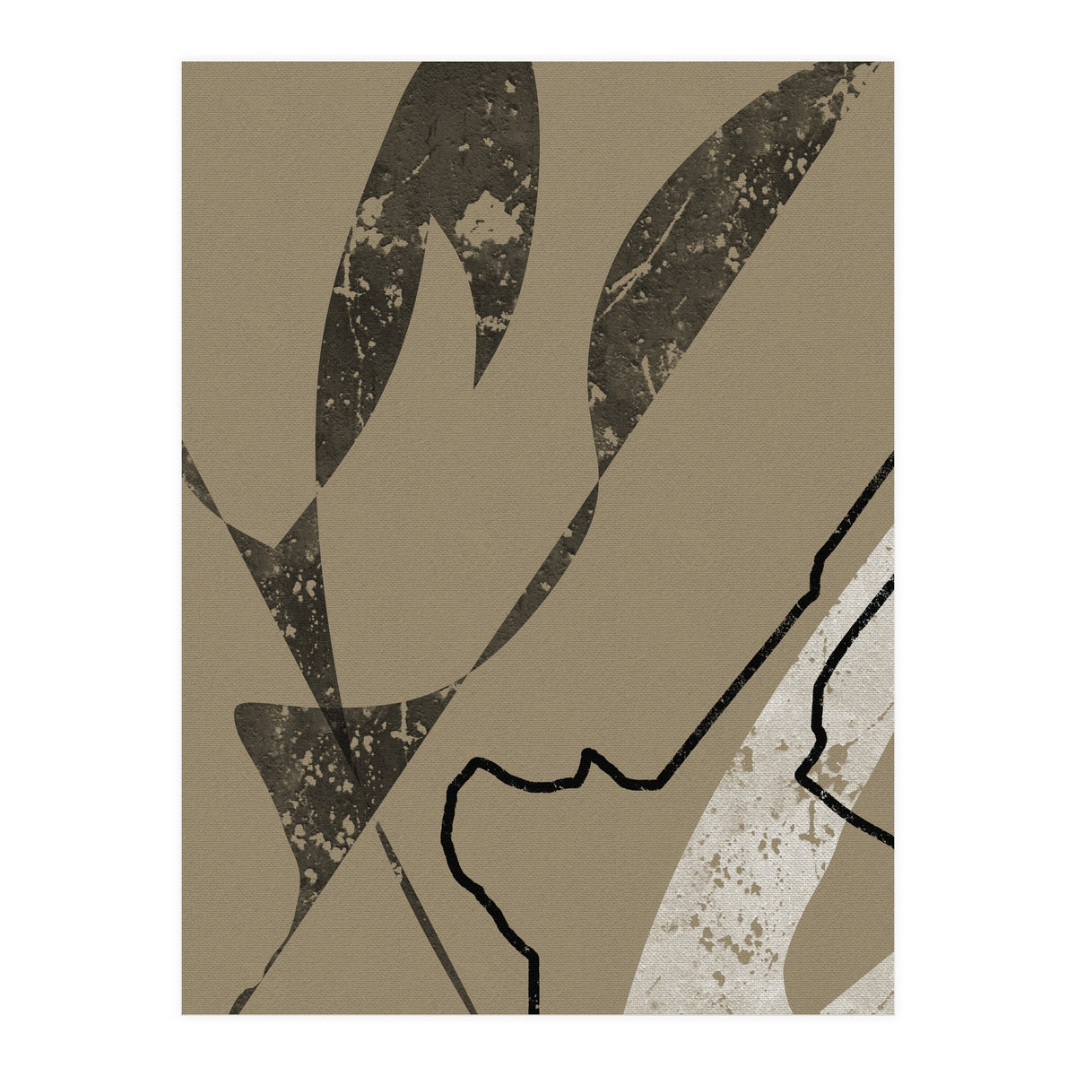 Black Line Minimalist Abstract (Print Only)