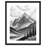 Majestic Alpine Mountain Range Sketch thumbnail