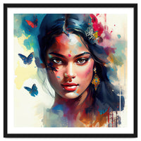 Azure Butterflies Hindu Portrait