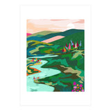Endless Love, Bohemian Nature Landscape Scenic Meadow, Eclectic Colorful Travel Forest Mountains Sunset (Print Only) thumbnail