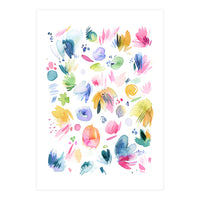 Abstract Watercolor Summer Flowers I (Print Only)