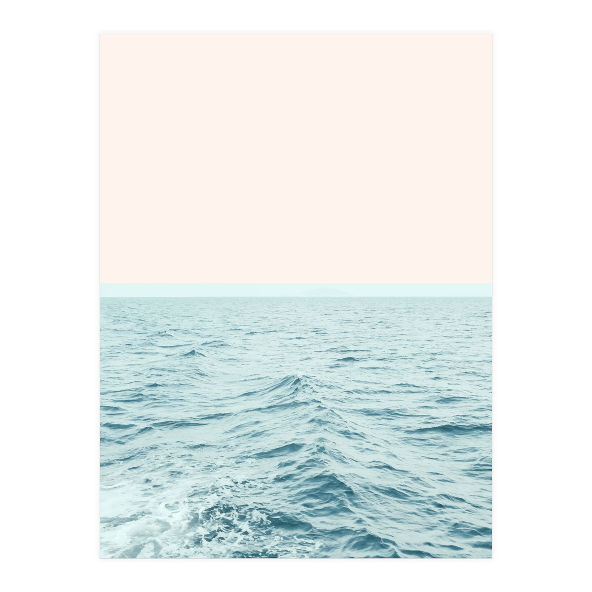 Sea Breeze, Minimal Nature Ocean Photography, Scenic Landscape Pastel Luxe Sea (Print Only)