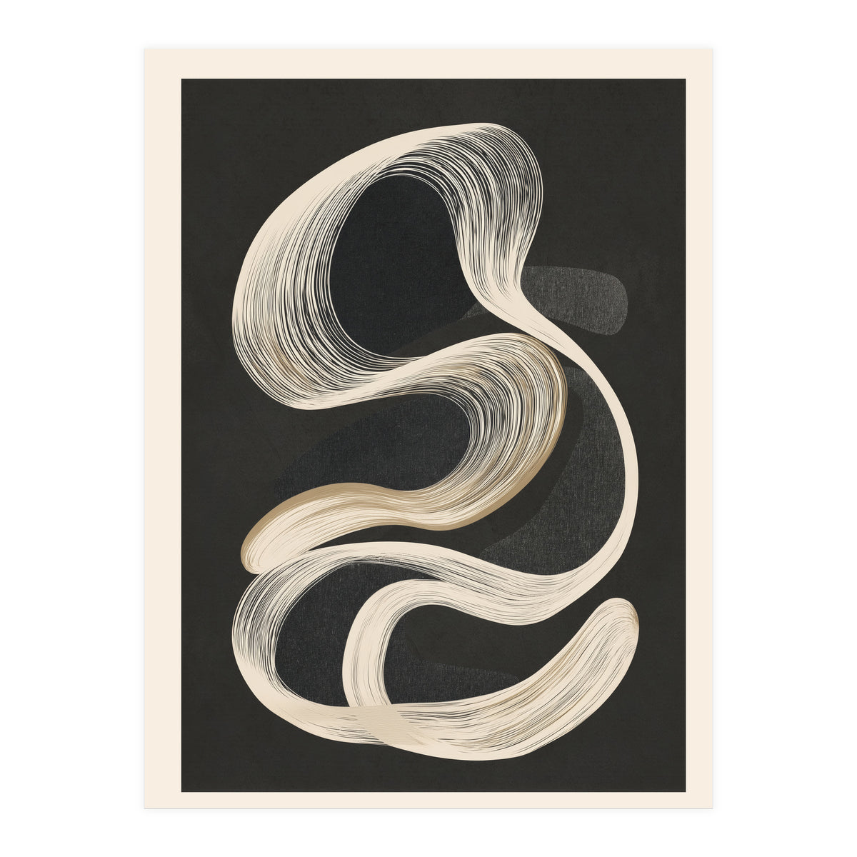 Monochrome Flow Abstract Line Movement (Print Only)