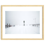 A clock tower in the snow beach thumbnail