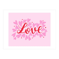 Love hearts - pink and red (Print Only)