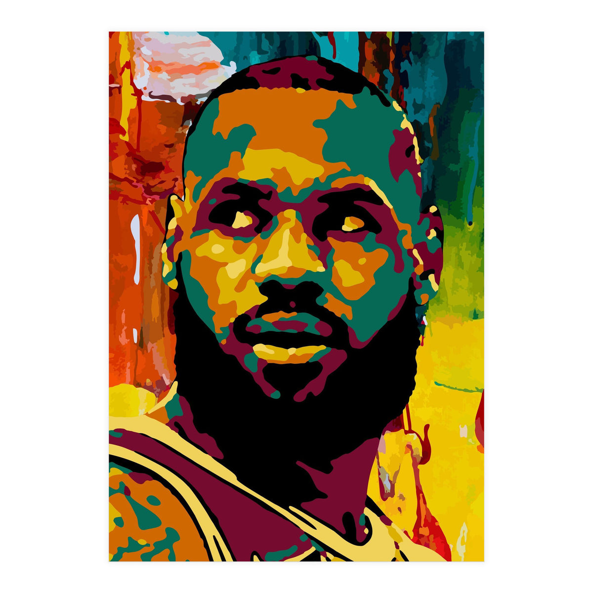 LeBron James Colorful abstract (Print Only)