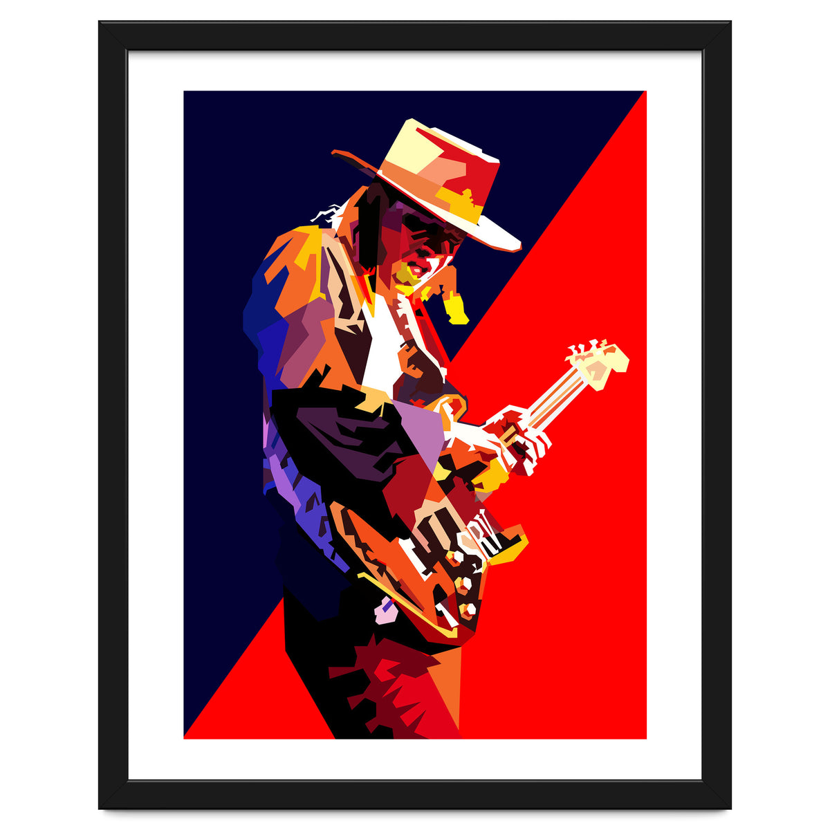 Stevie Ray Vaughan Rock Blues Guitarst Pop Art WPAP