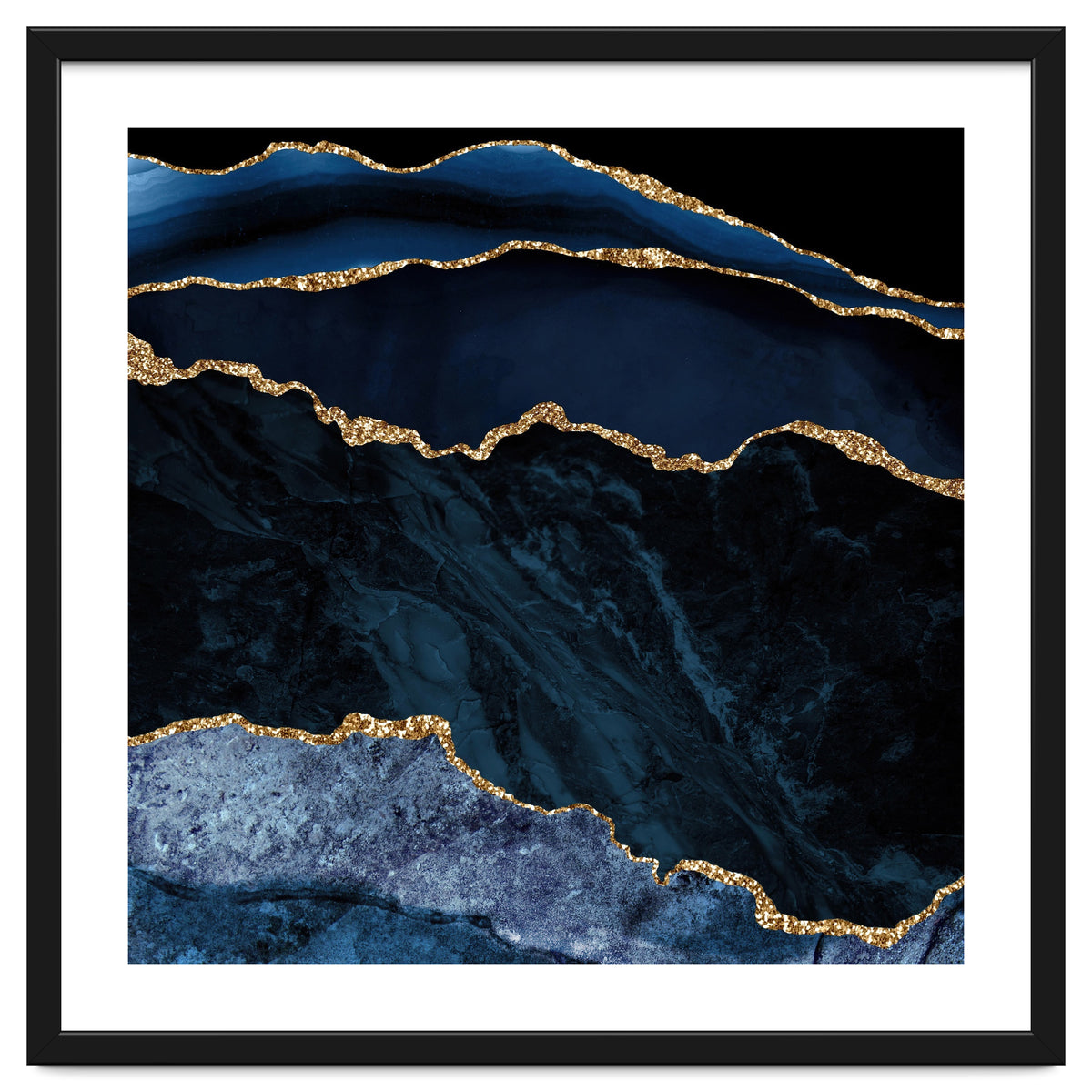 Navy & Gold Agate Texture 02