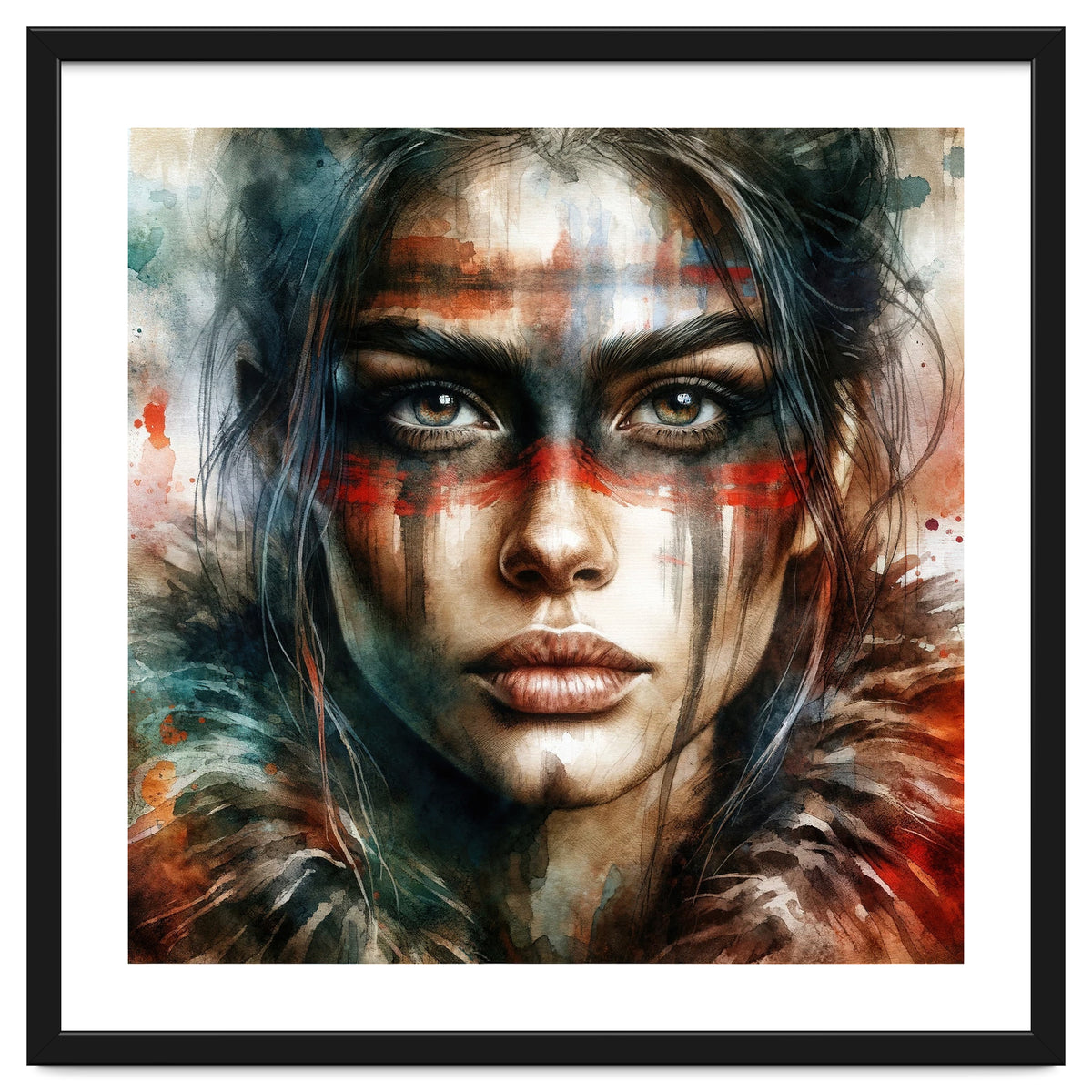 Watercolor Warrior Woman #2