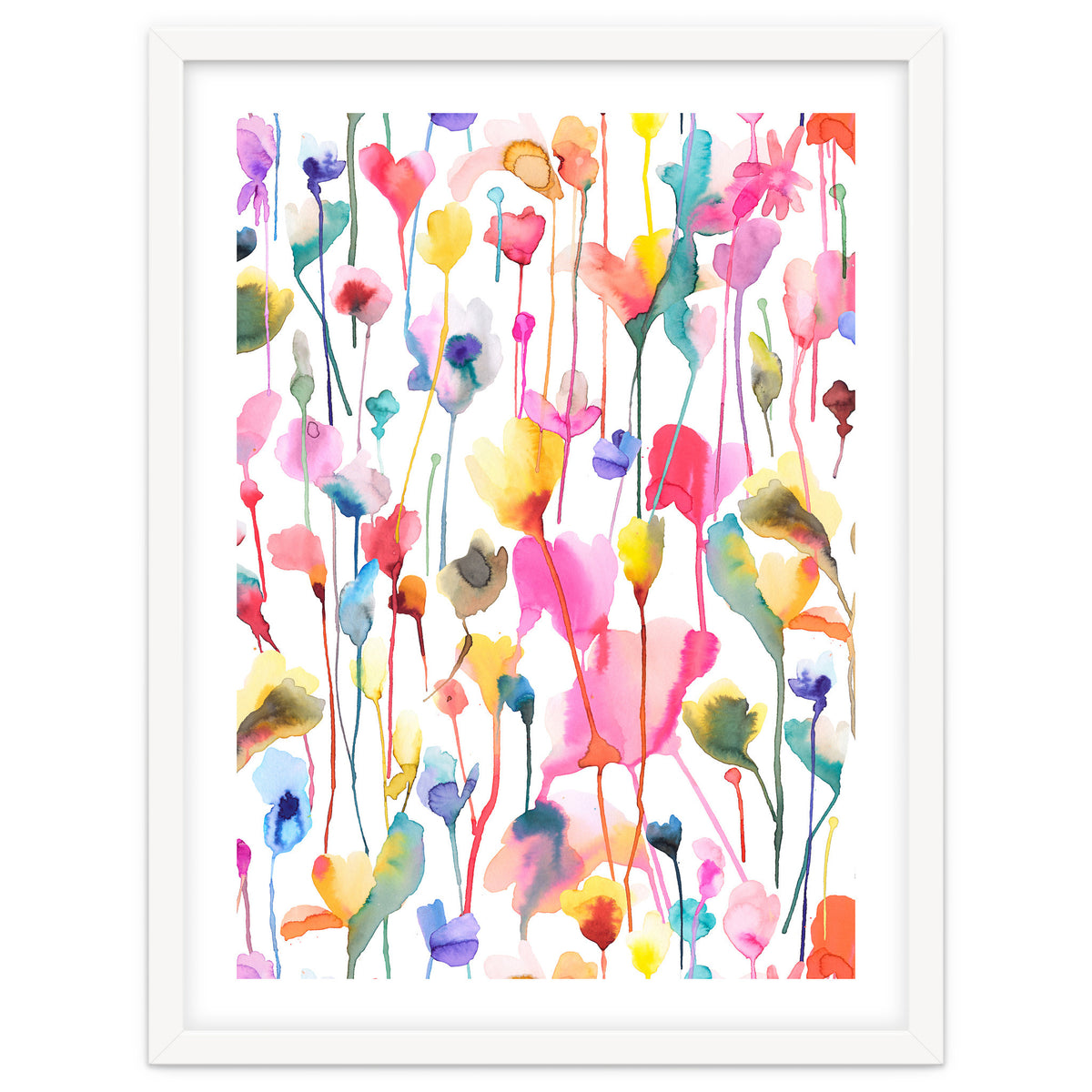 Watercolour Colourful Wild Flowers