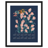 calendar 2025 Linocut flowers blue thumbnail