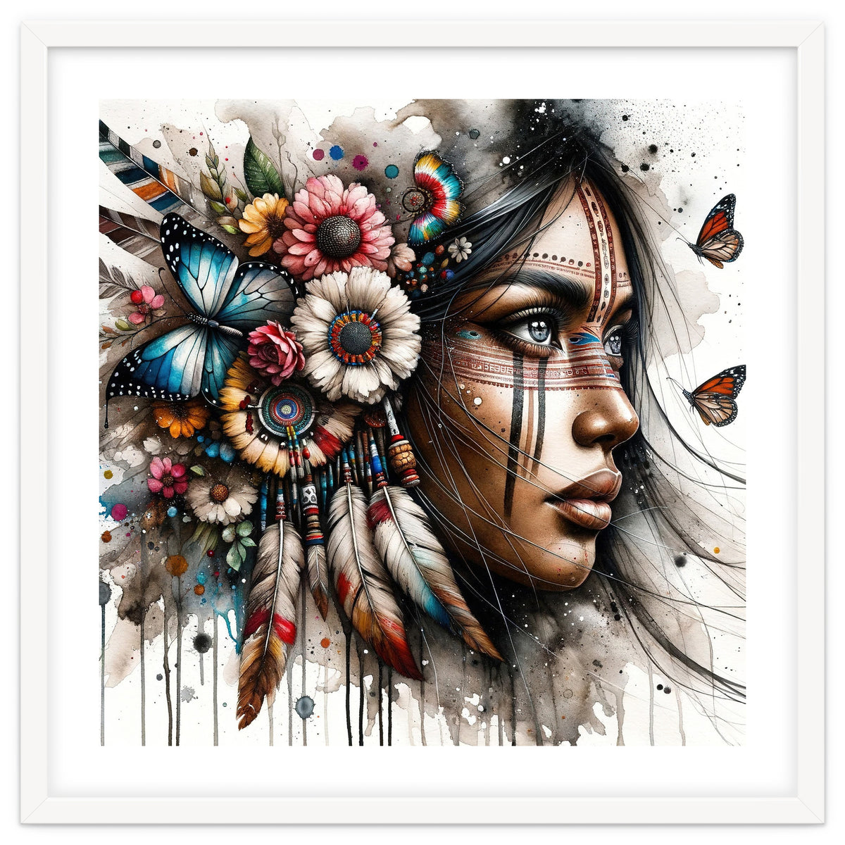 Watercolor Native American Woman #2