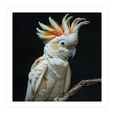 White Cockatoo Parrot Bird Perched On Branch (Print Only) thumbnail