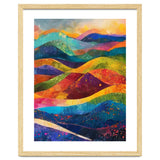 Vibrant Abstract Patchwork Landscape Art thumbnail