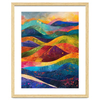 Vibrant Abstract Patchwork Landscape Art