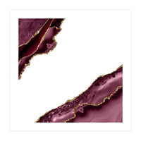 Burgundy & Gold Agate Texture 19  (Print Only)