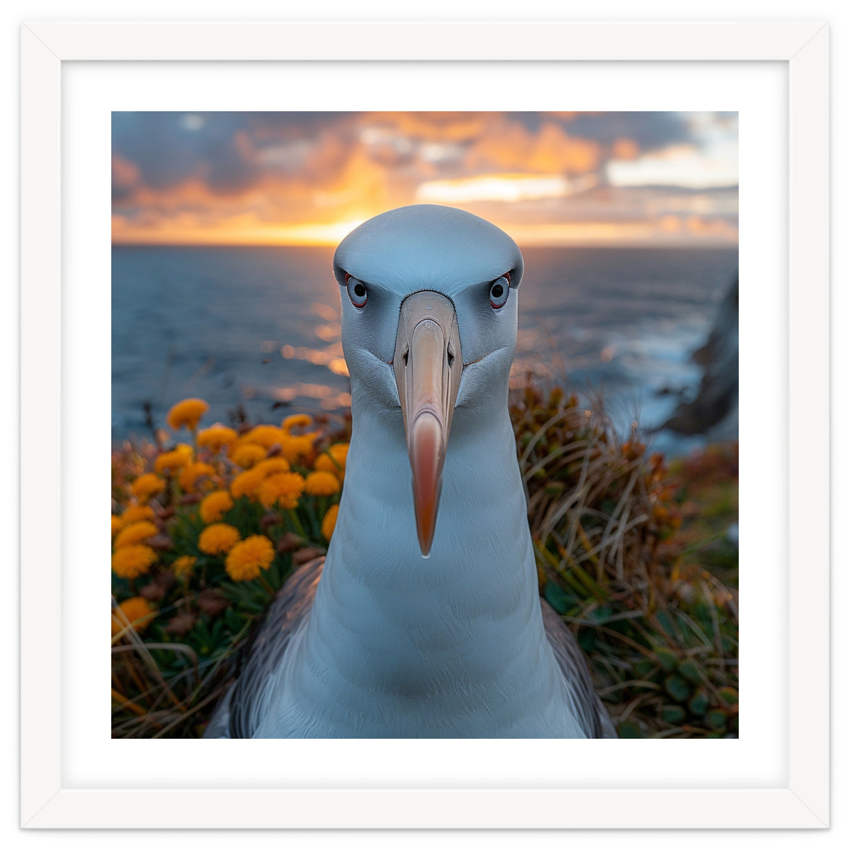 Albatross Bird With Intense Gaze By The Sea